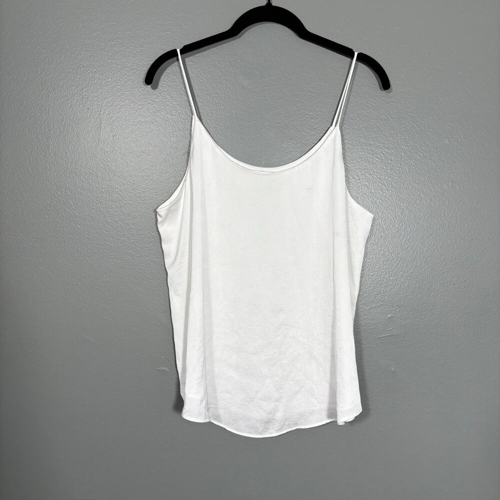 Bar III White Minimalist Silky Feel Tank Top - Women's Size Medium - Spaghetti